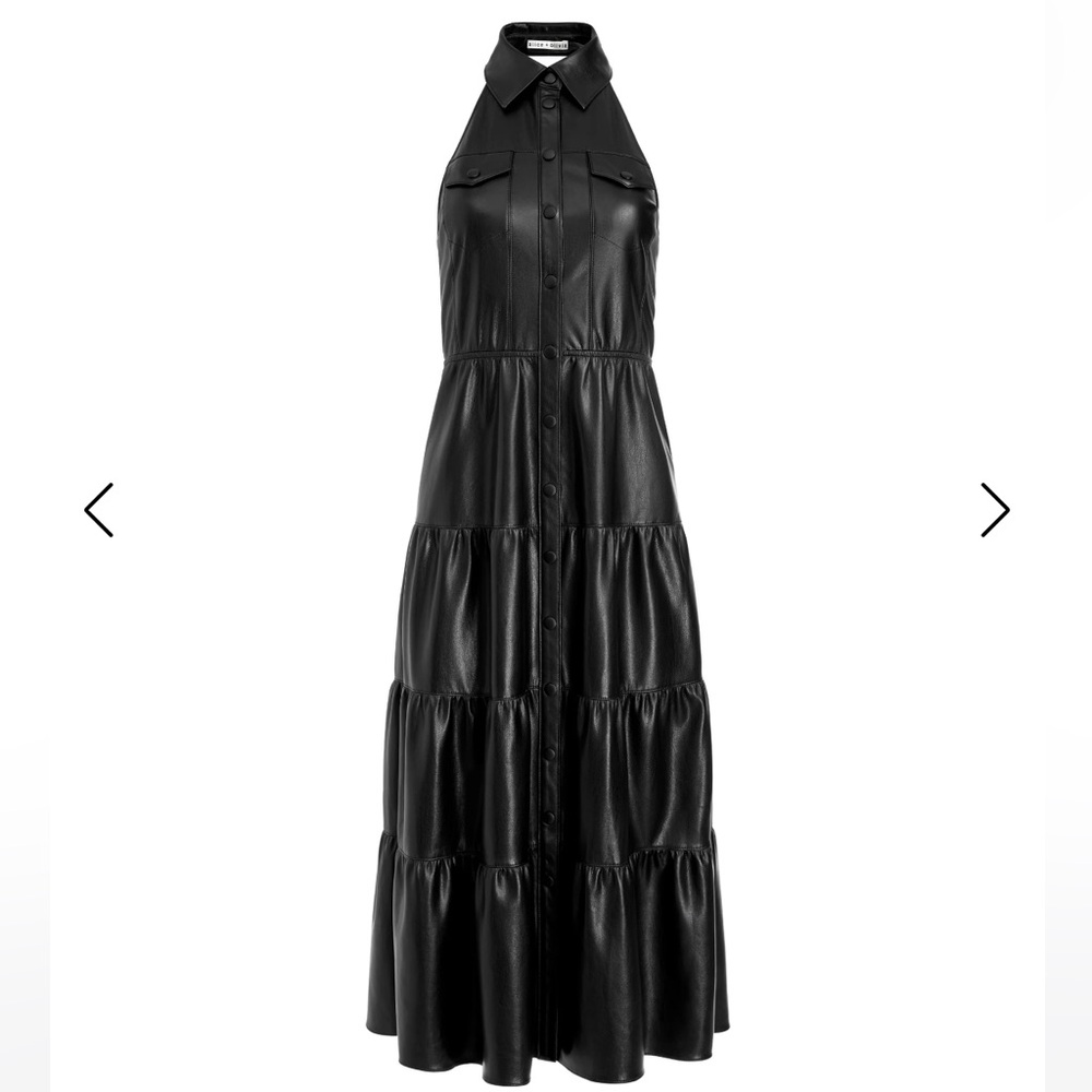 New Alice and Olivia Miranda vegan leather dress